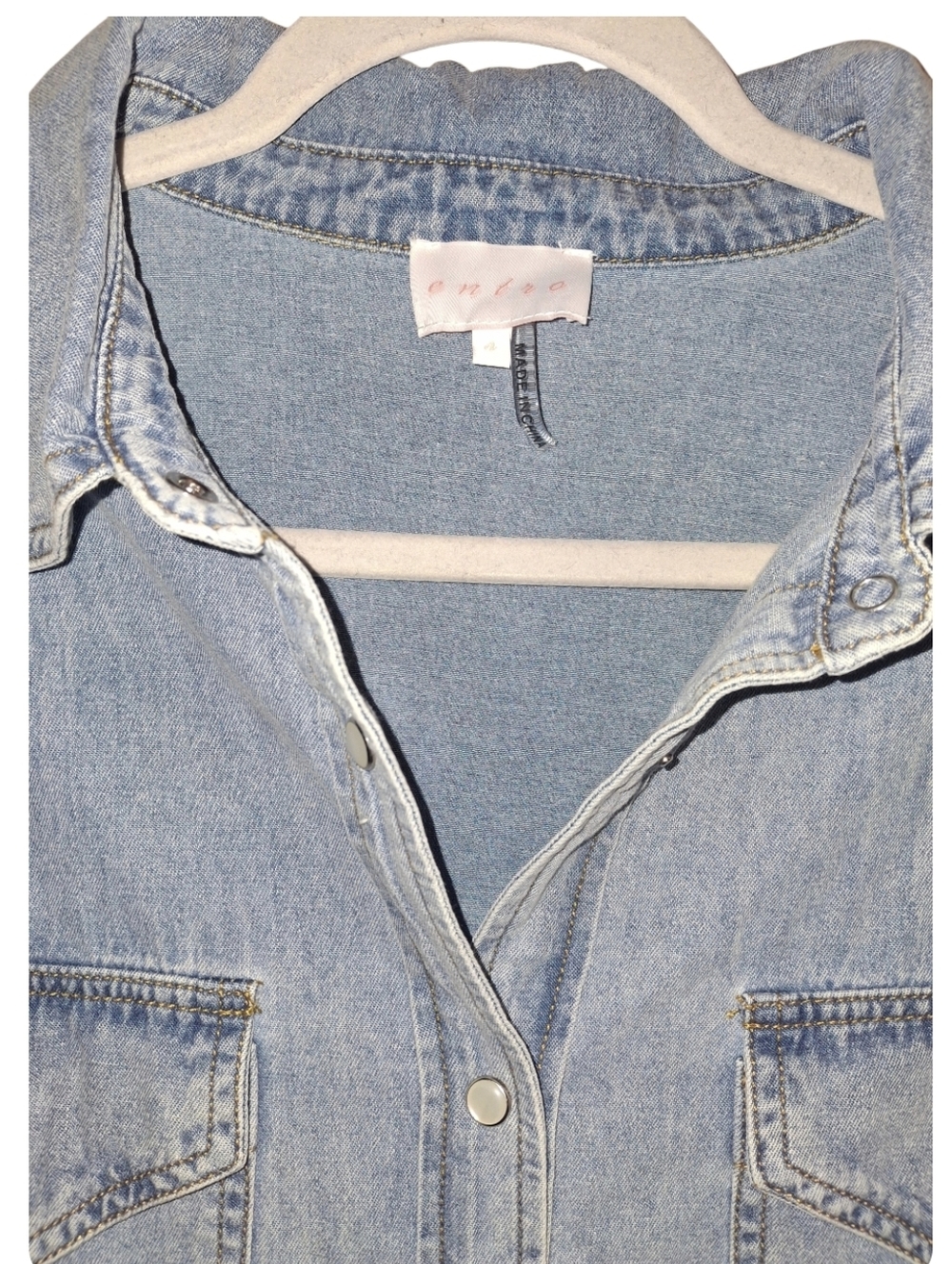 Nwot Entro Raw Hem Ruffled Denim Western Rodeo Dress Size Small - Picture 4 of 6